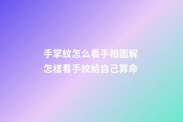 手掌紋怎么看手相圖解 怎樣看手紋給自己算命-第1張-觀點-玄機派